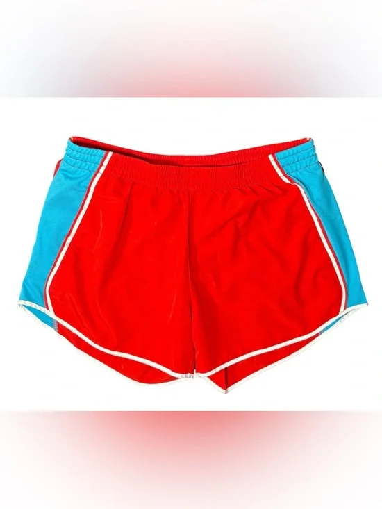 Nike Dri Fit Running Shorts Women’s Medium Red Blue Athletic Workout - Picture 2 of 5